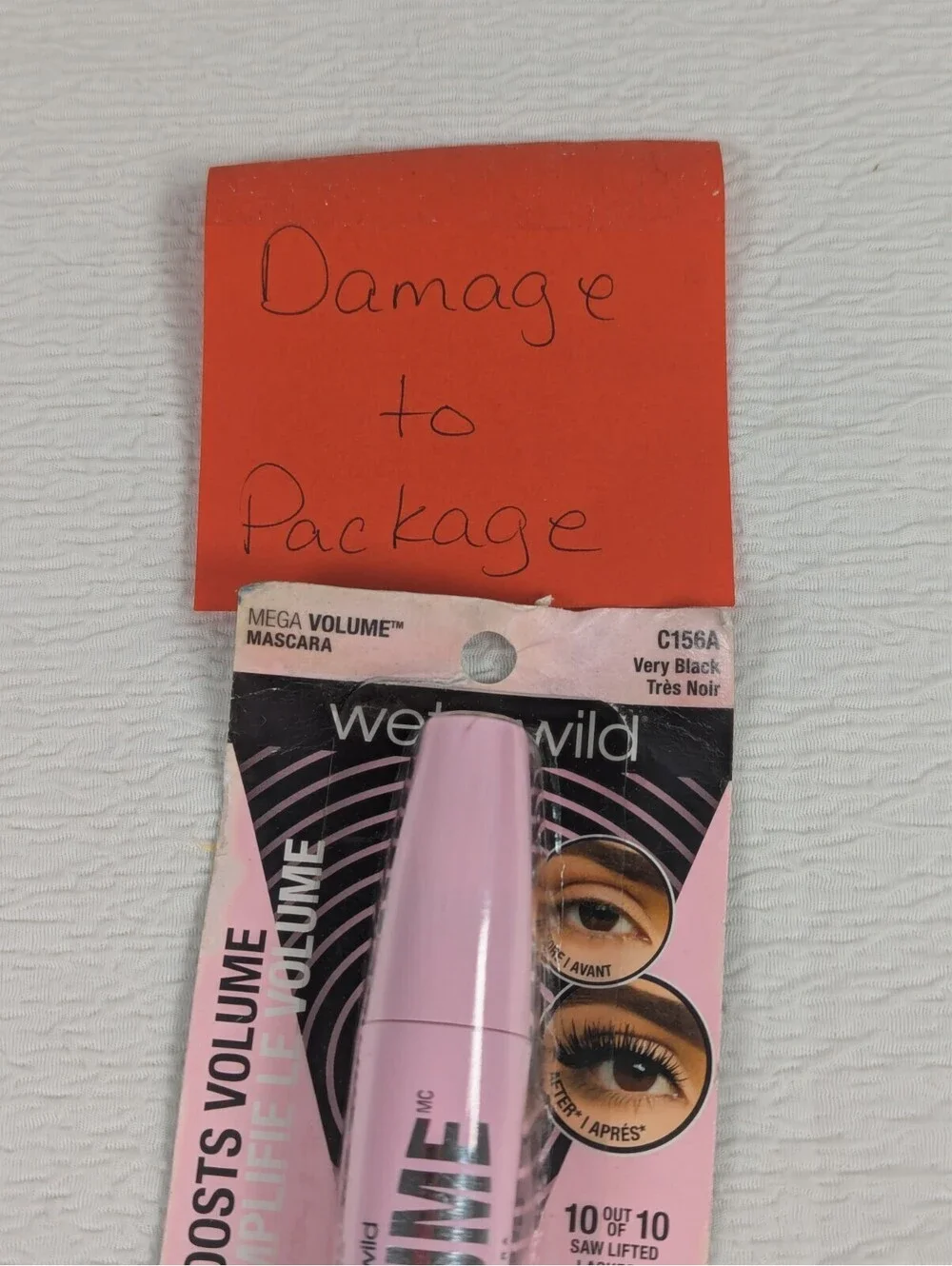 Wet n Wild Eyeliner 1111492 Black Noir - Mega Volume Mascara C156A Very Black